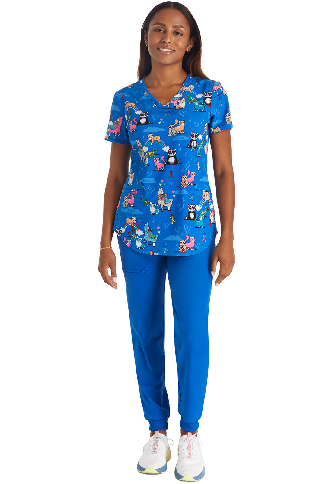 Polera clínica mujer Cherokee Estampada LVCS CK637, detalle 3 - Uniformes Clínicos Sami