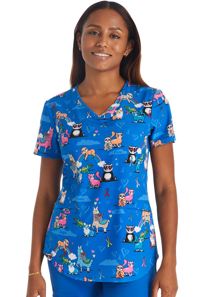Polera clínica mujer Cherokee Estampada LVCS CK637, detalle 4 - Uniformes Clínicos Sami