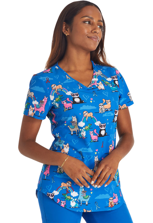 Polera clínica mujer Cherokee Estampada LVCS CK637 - Uniformes Clínicos Sami