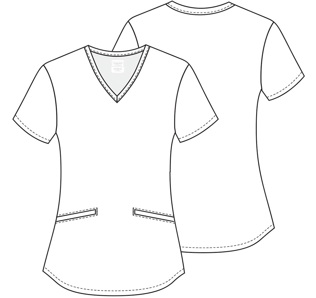 Polera clínica mujer Cherokee Estampada PLSM CK637, detalle 2 - Uniformes Clínicos Sami