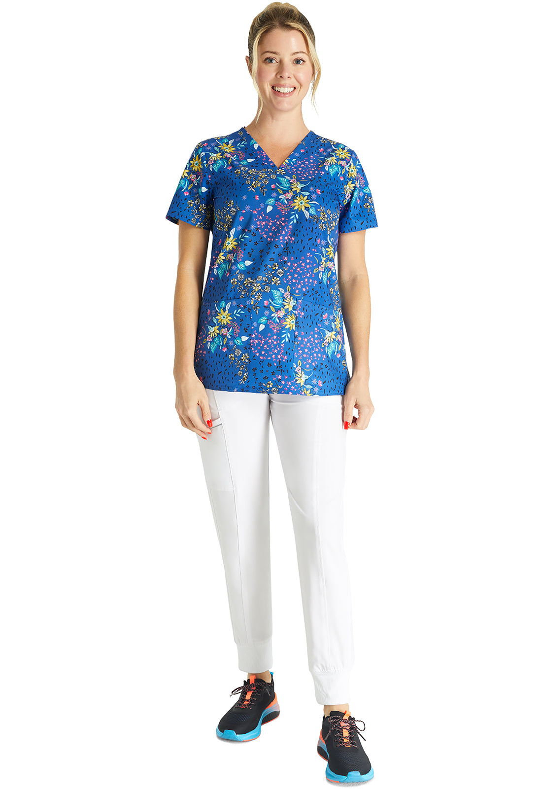 Polera clínica mujer Cherokee Estampada PWKP CK671, detalle 3 - Uniformes Clínicos Sami