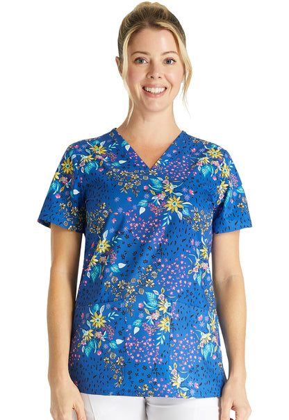 Polera clínica mujer Cherokee Estampada PWKP CK671, detalle 4 - Uniformes Clínicos Sami