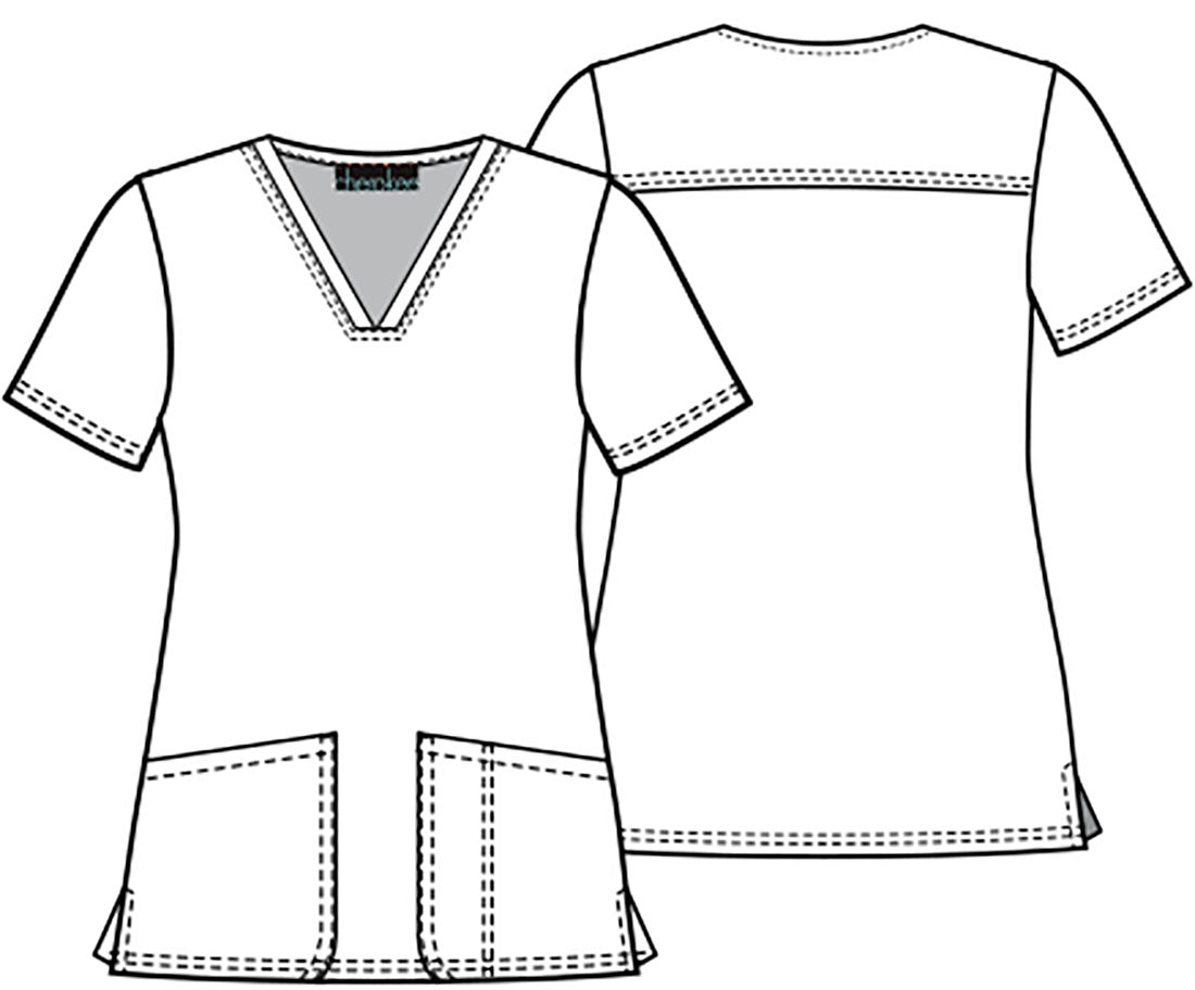 Polera clínica mujer Cherokee Estampada SPSC CK671, detalle 2 - Uniformes Clínicos Sami