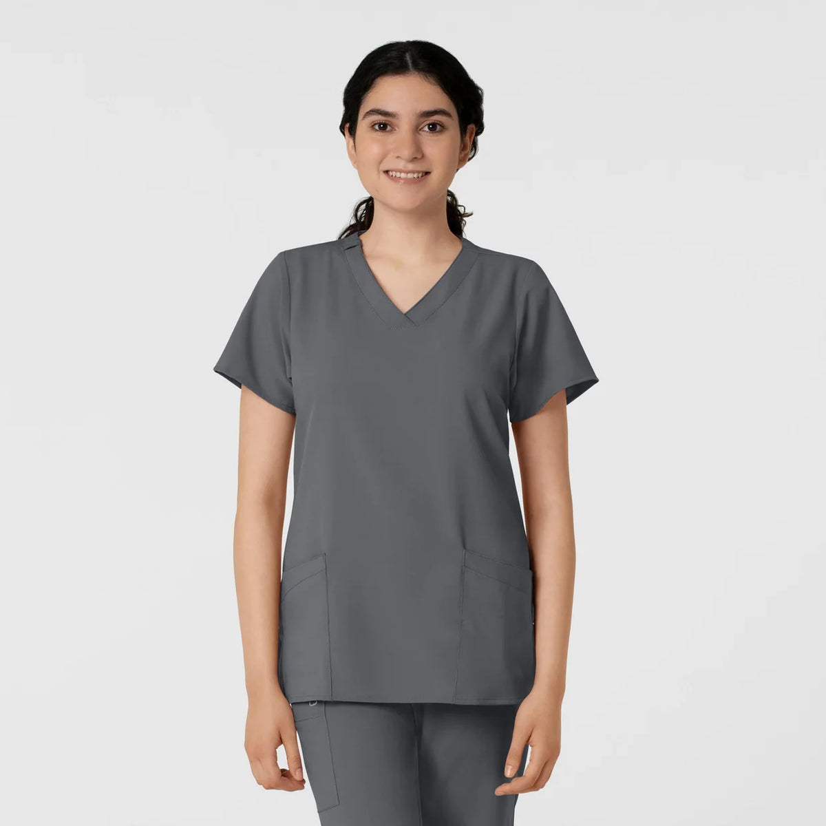 Polera clínica mujer gris WonderWink 6255A - Uniformes Clínicos Sami