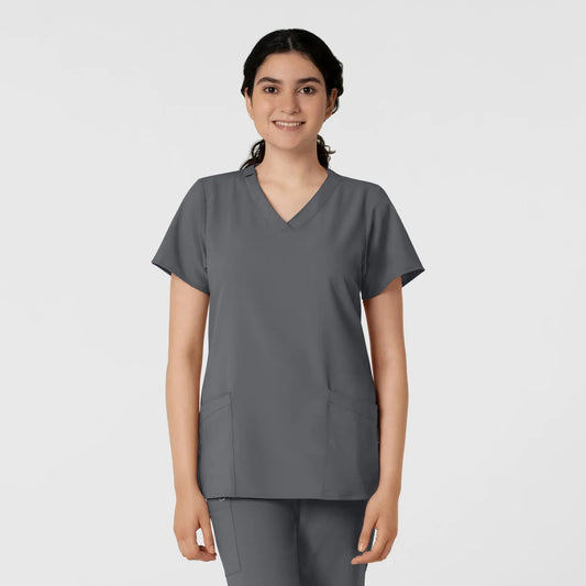 Polera clínica mujer gris WonderWink 6255A - Uniformes Clínicos Sami