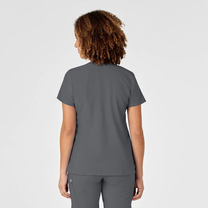Polera clínica mujer gris WonderWink 6455a, detalle 2 - Uniformes Clínicos Sami