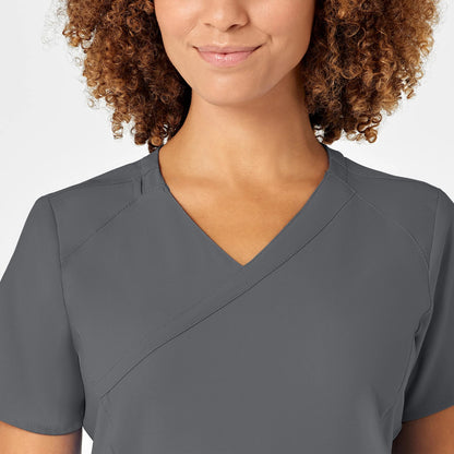 Polera clínica mujer gris WonderWink 6455a, vista trasera - Uniformes Clínicos Sami