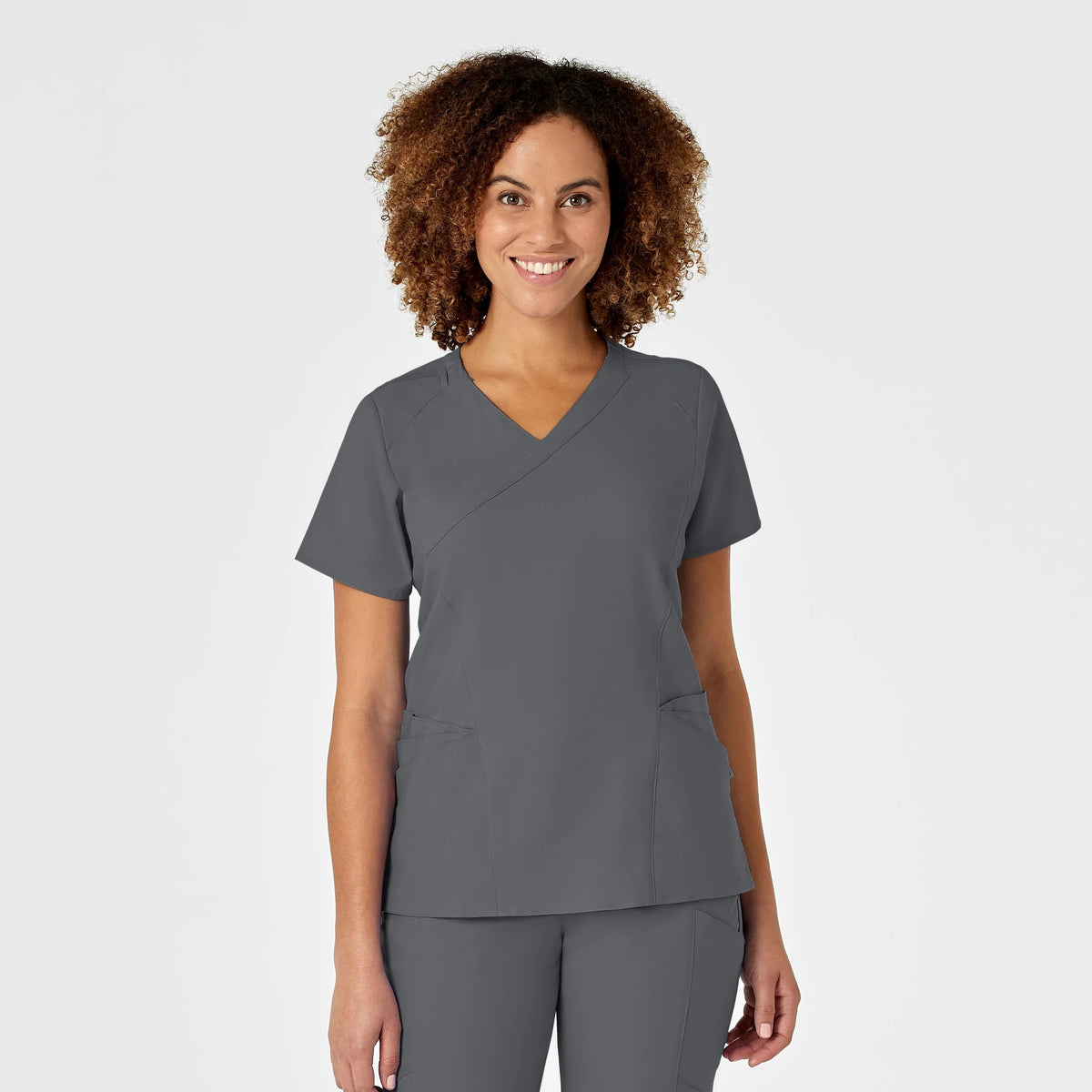Polera clínica mujer gris WonderWink 6455a - Uniformes Clínicos Sami
