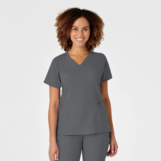 Polera clínica mujer gris WonderWink 6455a - Uniformes Clínicos Sami
