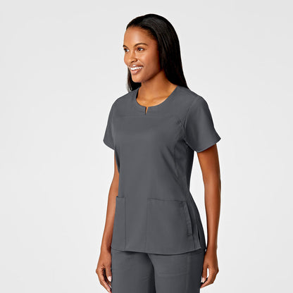 Polera clínica mujer gris WonderWink Pro 6419A, detalle 3 - Uniformes Clínicos Sami