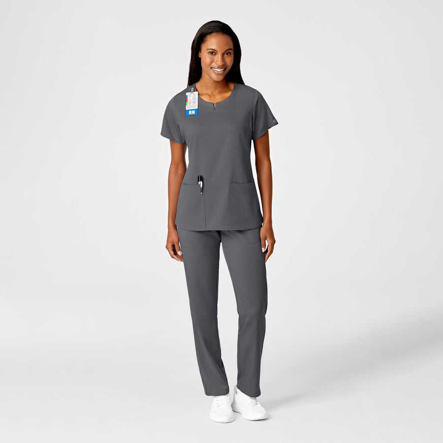 Polera clínica mujer gris WonderWink Pro 6419A, detalle 5 - Uniformes Clínicos Sami