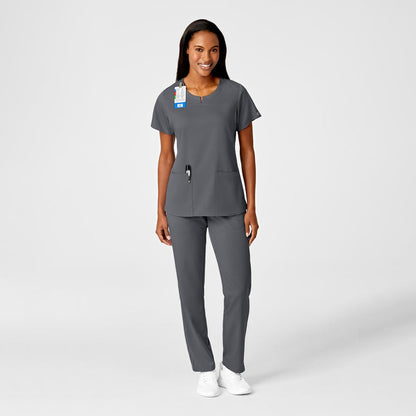 Polera clínica mujer gris WonderWink Pro 6419A, detalle 5 - Uniformes Clínicos Sami