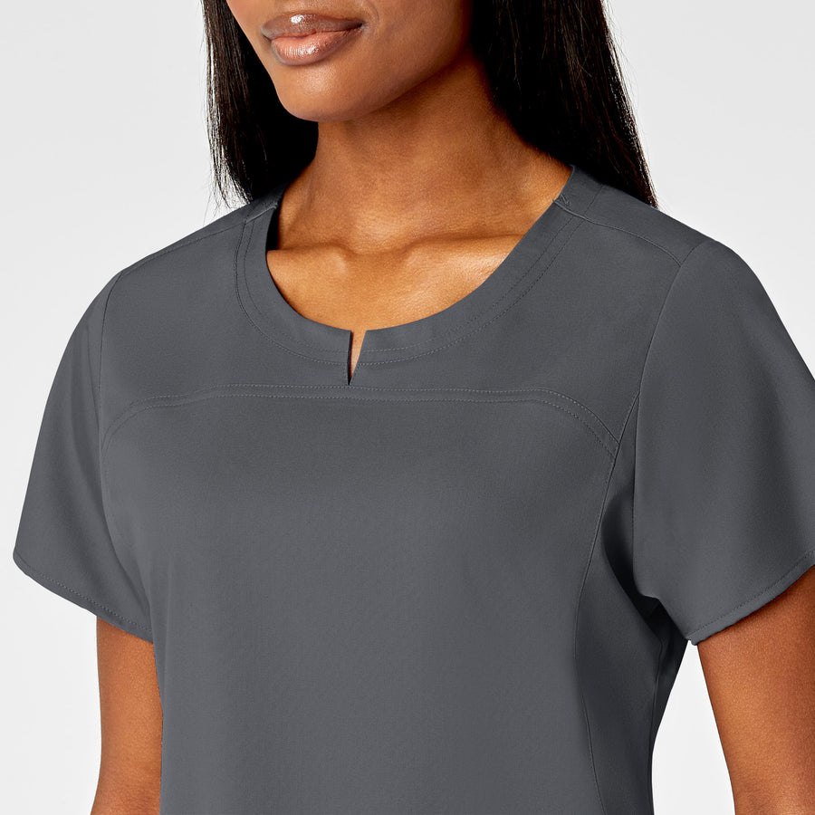 Polera clínica mujer gris WonderWink Pro 6419A, vista trasera - Uniformes Clínicos Sami