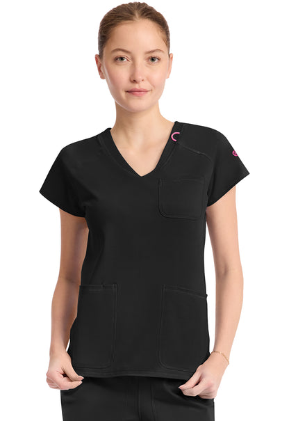 Polera clínica mujer Med Couture AMP MC752, detalle 3 - Uniformes Clínicos Sami