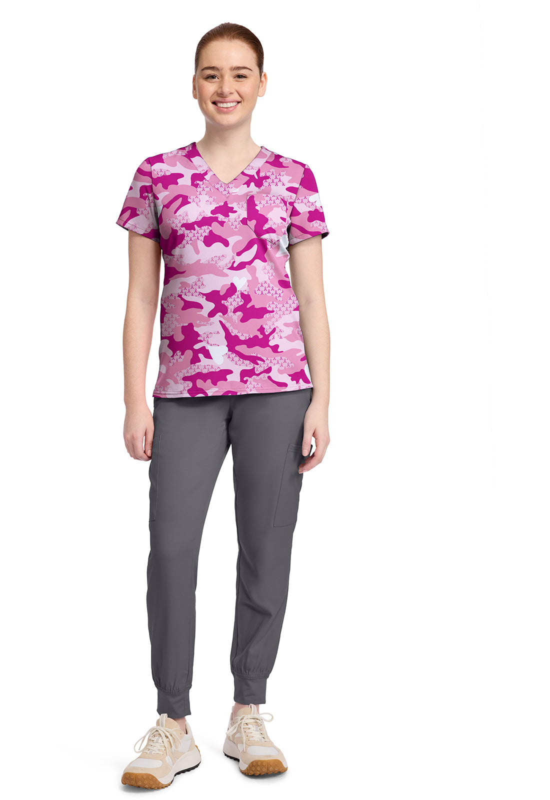 Polera clínica mujer Med Couture Estampada FCFY MC632, detalle 2 - Uniformes Clínicos Sami