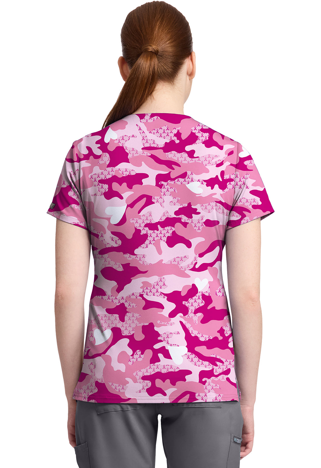 Polera clínica mujer Med Couture Estampada FCFY MC632, detalle 3 - Uniformes Clínicos Sami