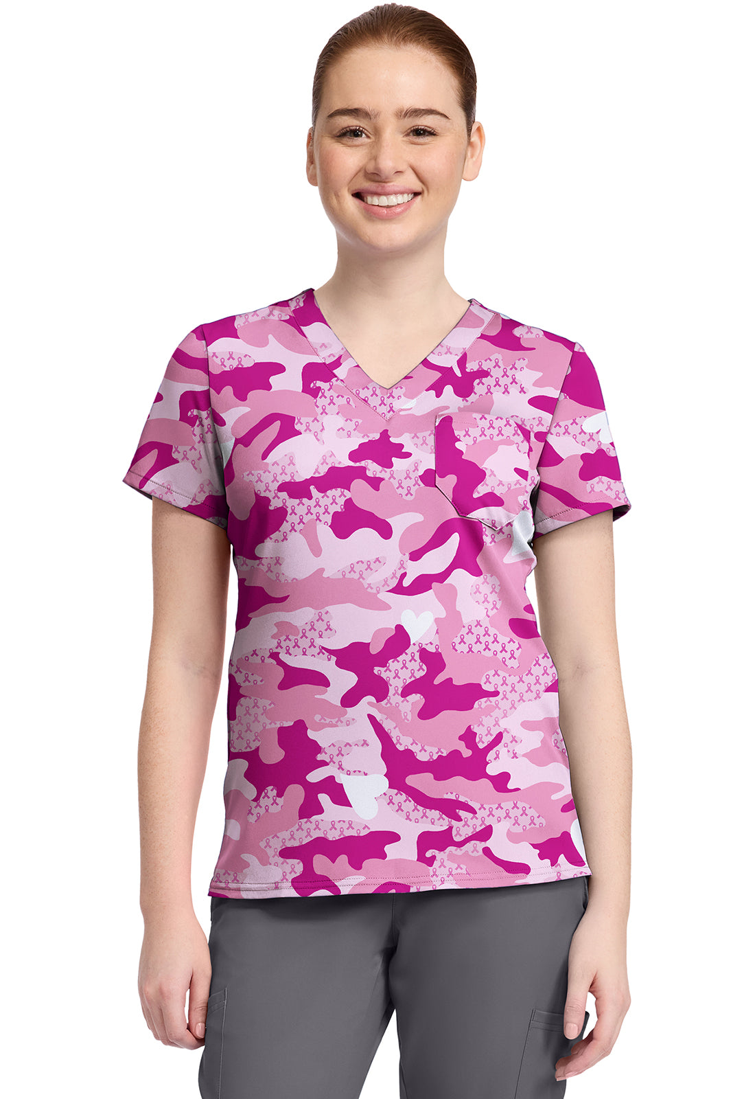 Polera clínica mujer Med Couture Estampada FCFY MC632 - Uniformes Clínicos Sami