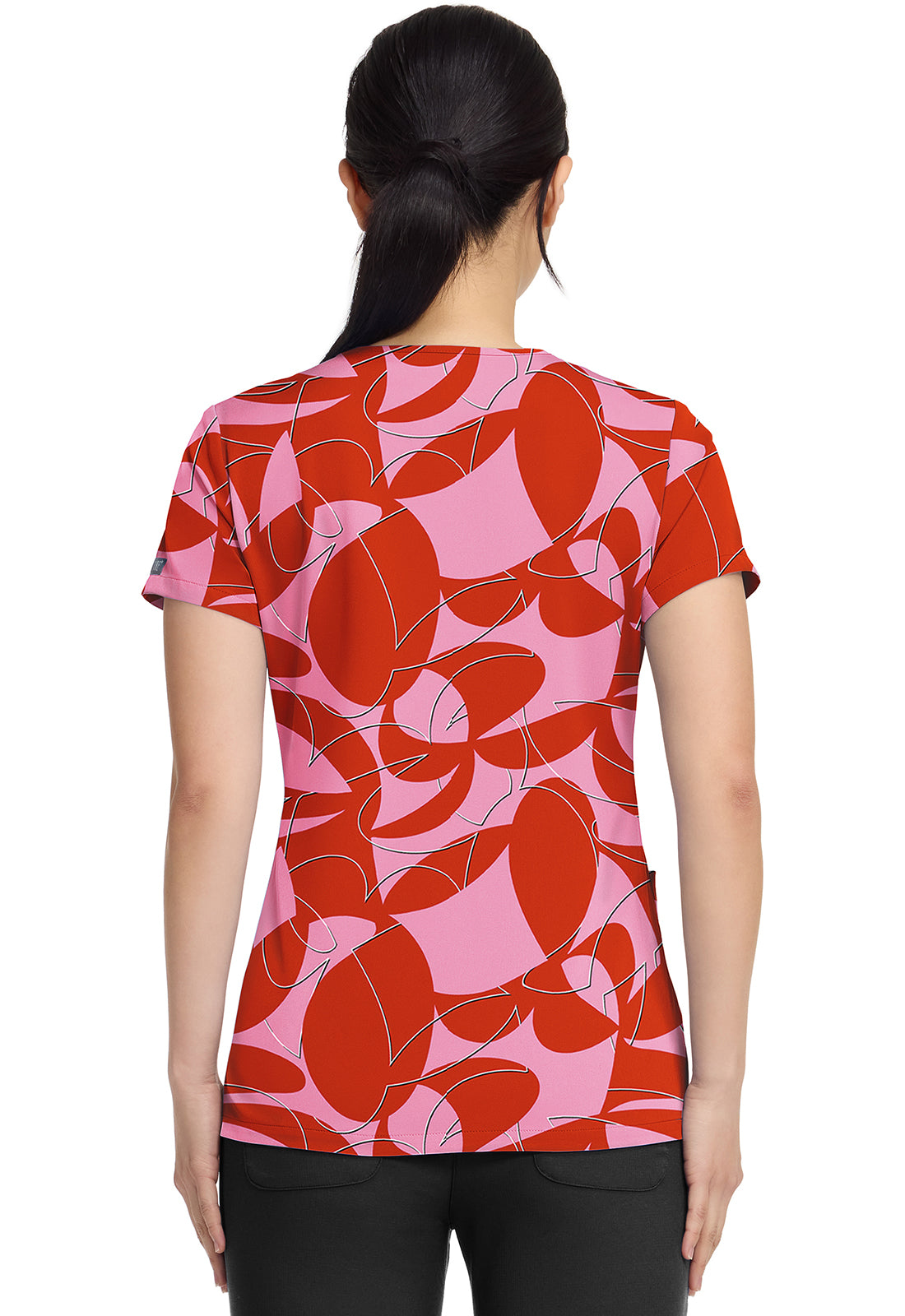 Polera clínica mujer Med Couture estampada HPSH MC8564, detalle 3 - Uniformes Clínicos Sami