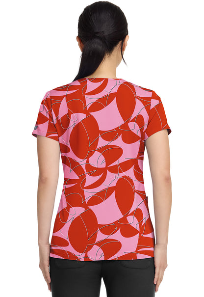 Polera clínica mujer Med Couture estampada HPSH MC8564, detalle 3 - Uniformes Clínicos Sami