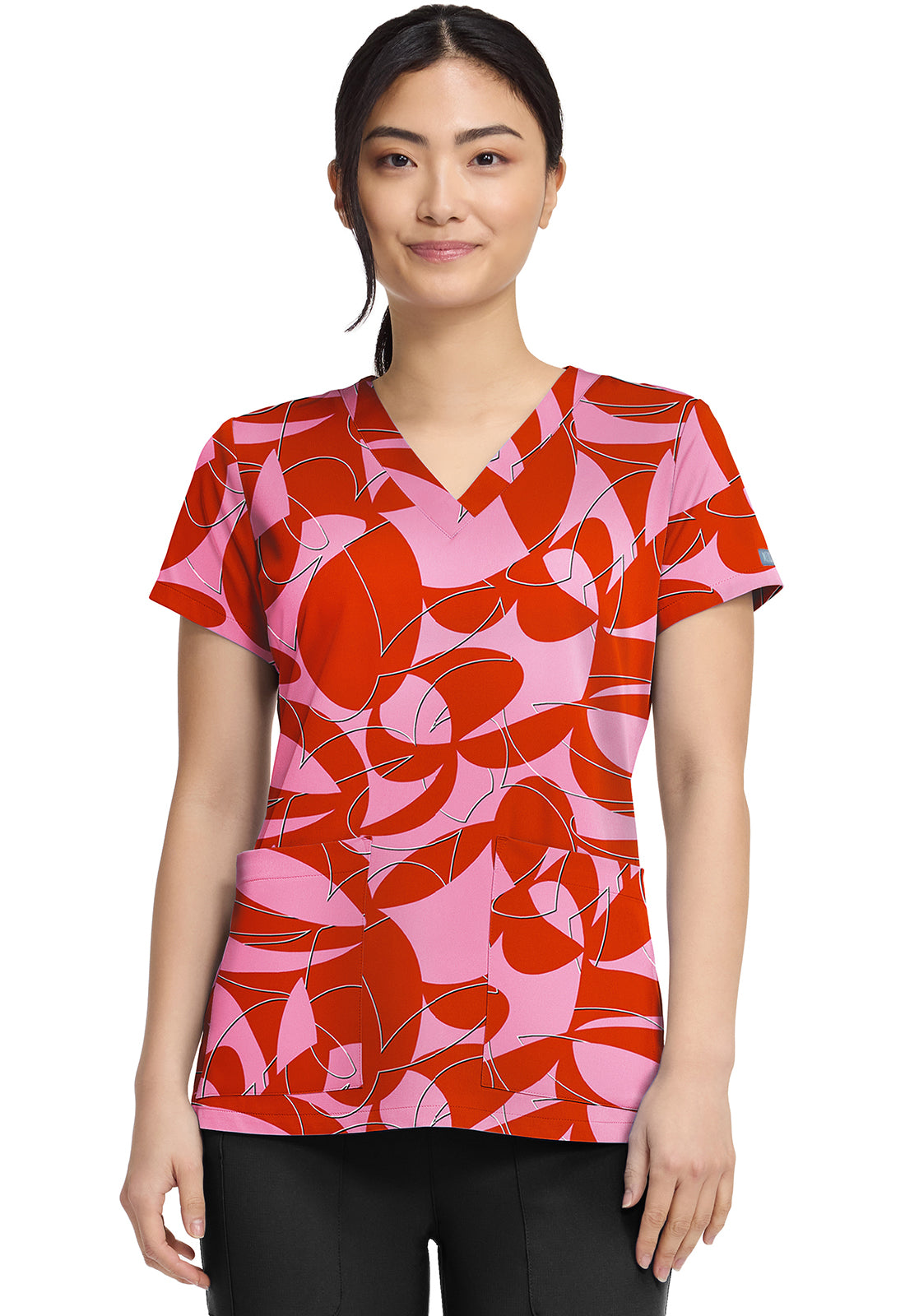 Polera clínica mujer Med Couture estampada HPSH MC8564 - Uniformes Clínicos Sami