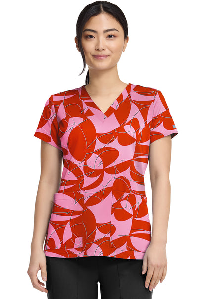 Polera clínica mujer Med Couture estampada HPSH MC8564 - Uniformes Clínicos Sami
