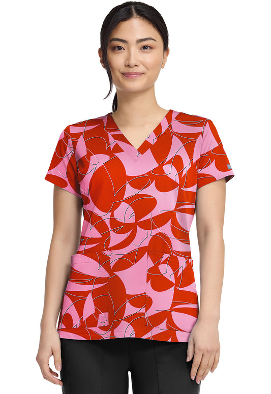 Polera clínica mujer Med Couture estampada HPSH MC8564 - Uniformes Clínicos Sami