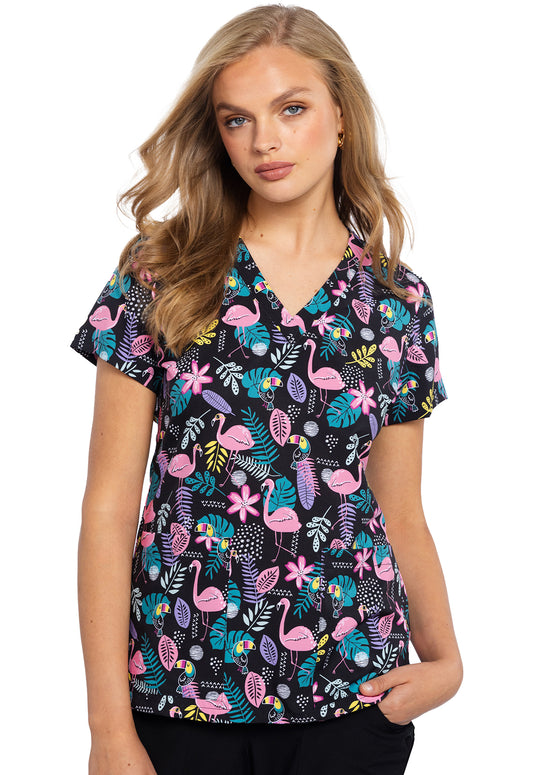 Polera clínica mujer Med Couture Estampada TRSQ MC632 - Uniformes Clínicos Sami