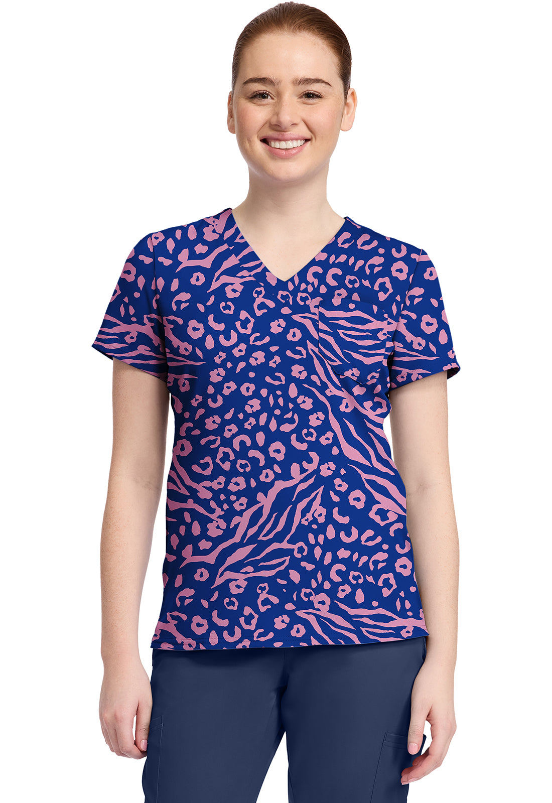 Polera clínica mujer Med Couture Estampada TTSN MC632 - Uniformes Clínicos Sami