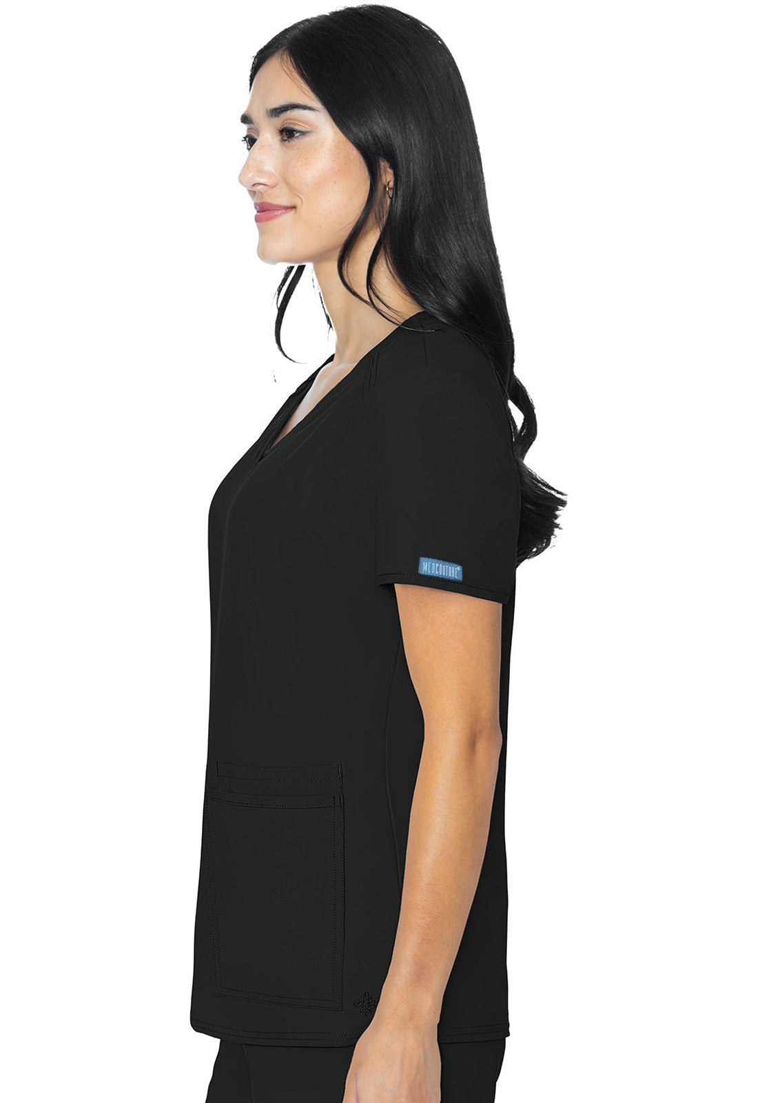 Polera clínica mujer Med Couture Insight MC2411, vista trasera - Uniformes Clínicos Sami