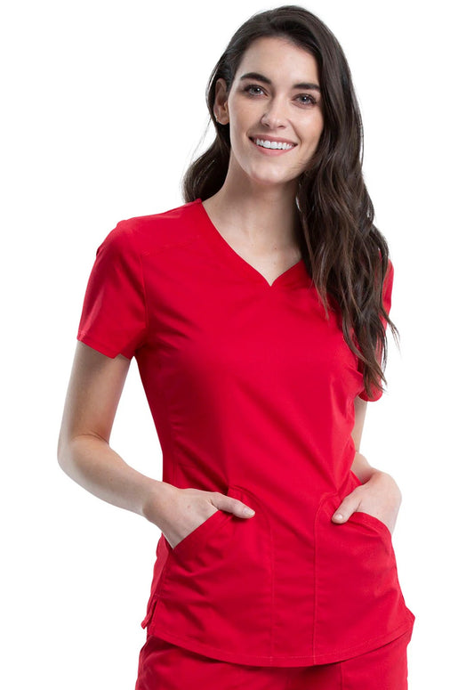 Polera clínica mujer rojo Cherokee Revolution WW601 - Uniformes Clínicos Sami