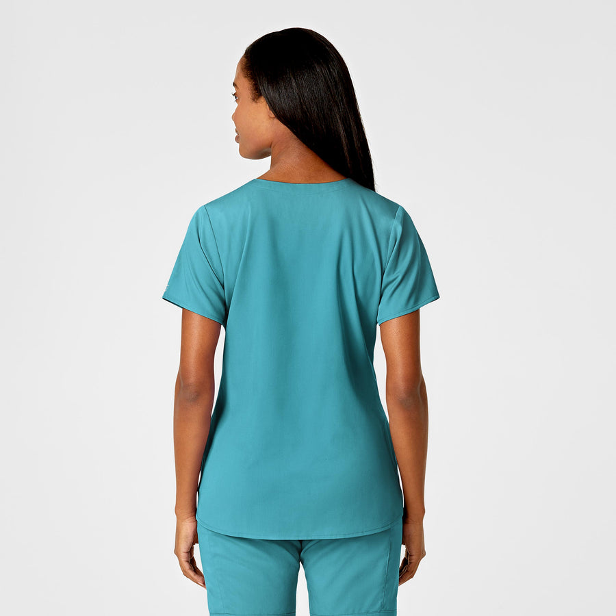 Polera clínica mujer teal WonderWink Pro 6419A, detalle 2 - Uniformes Clínicos Sami