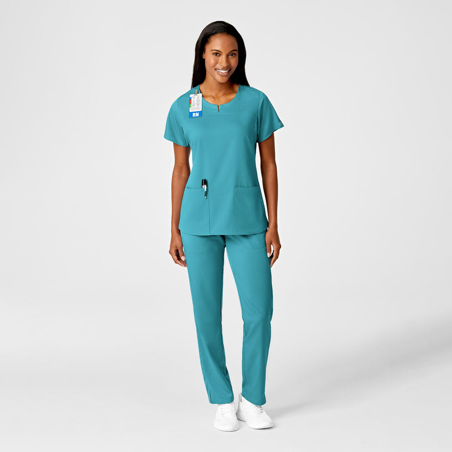 Polera clínica mujer teal WonderWink Pro 6419A, detalle 3 - Uniformes Clínicos Sami