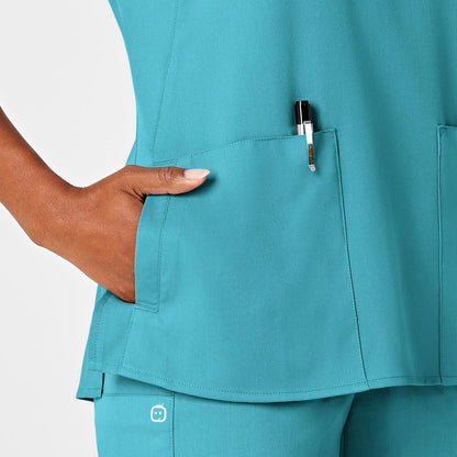 Polera clínica mujer teal WonderWink Pro 6419A, detalle 5 - Uniformes Clínicos Sami
