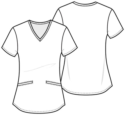 Polera clínica mujer Tooniforms Disney LKPW Estampado, vista trasera - Uniformes Clínicos Sami