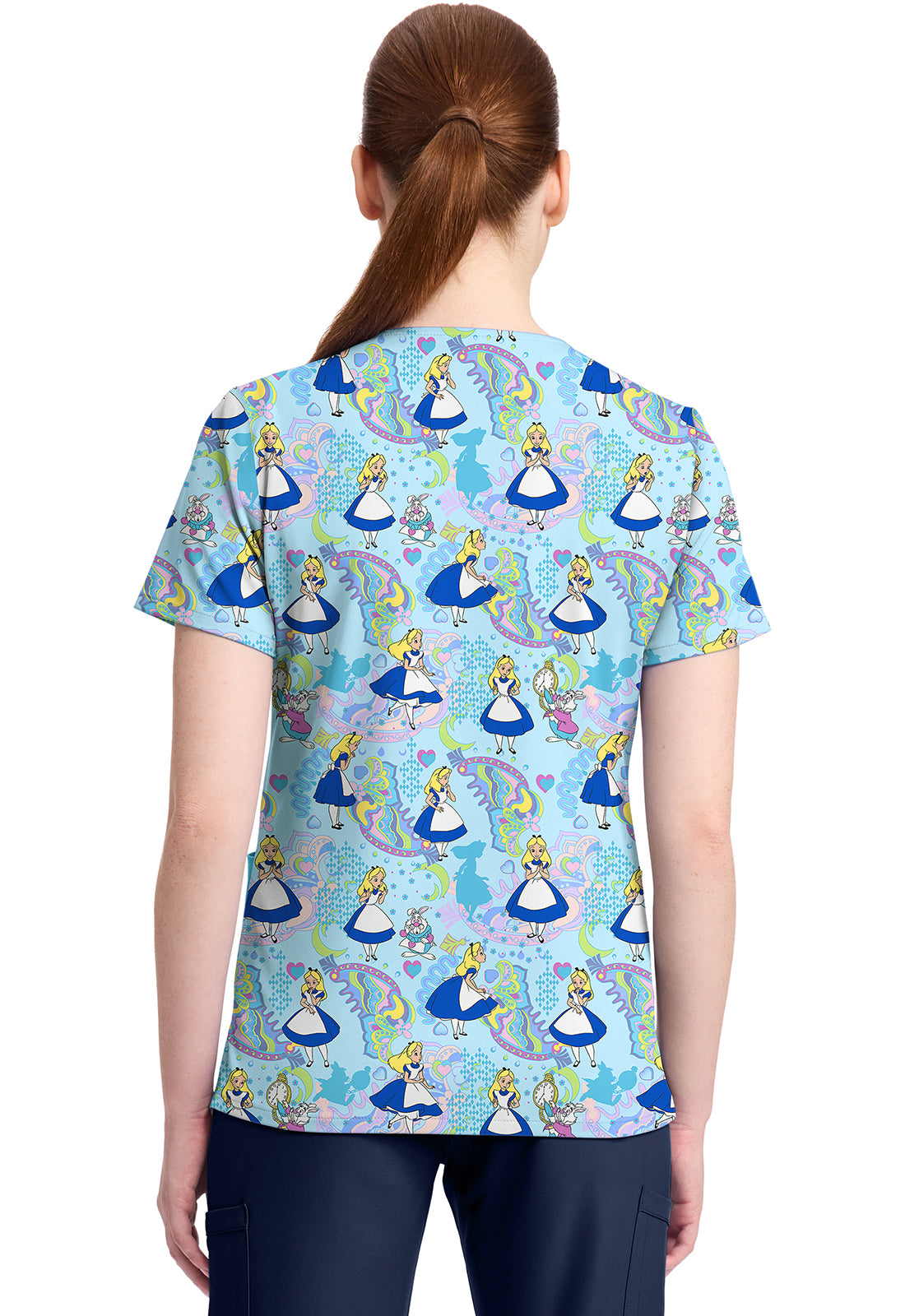 Polera clínica mujer Tooniforms Estampada ALDL TF796, detalle 2 - Uniformes Clínicos Sami