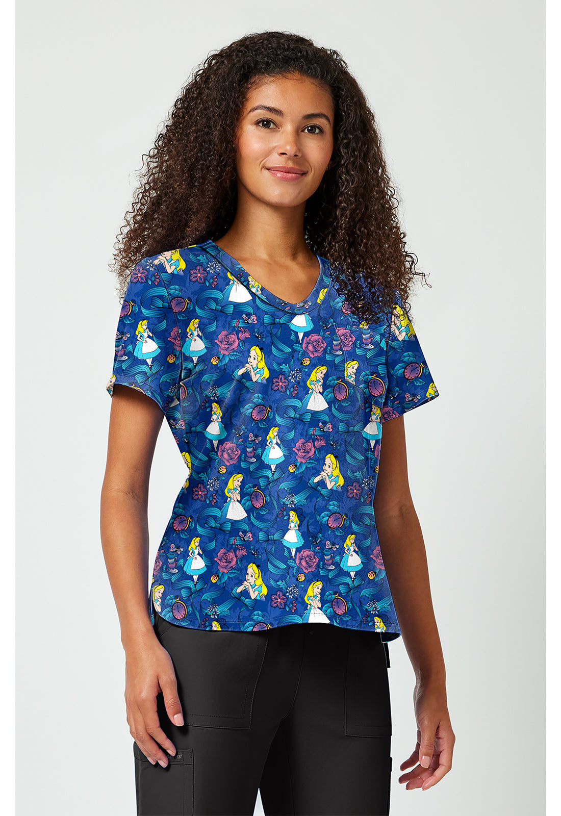 Polera clínica mujer Tooniforms estampada ALWT TF797 - Uniformes Clínicos Sami