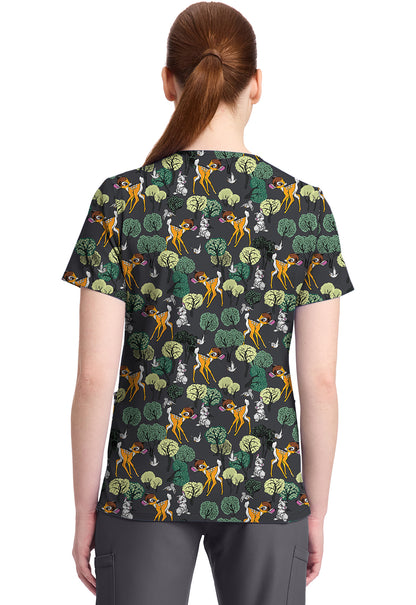Polera clínica mujer Tooniforms Estampada BAFT TF796, detalle 2 - Uniformes Clínicos Sami