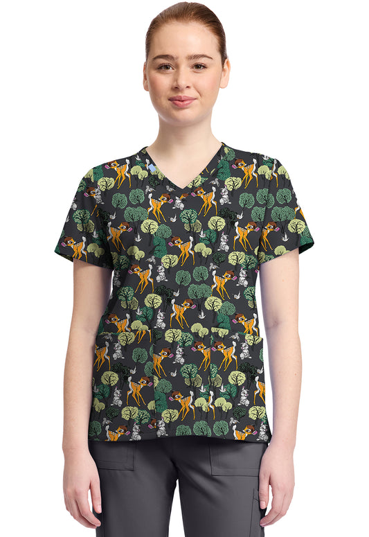 Polera clínica mujer Tooniforms Estampada BAFT TF796 - Uniformes Clínicos Sami