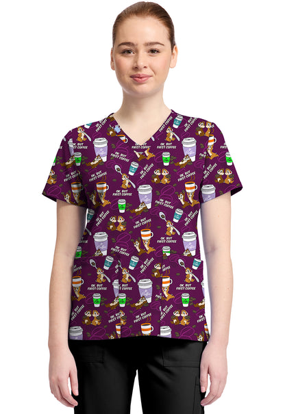 Polera clínica mujer Tooniforms Estampada CDBC TF796 - Uniformes Clínicos Sami
