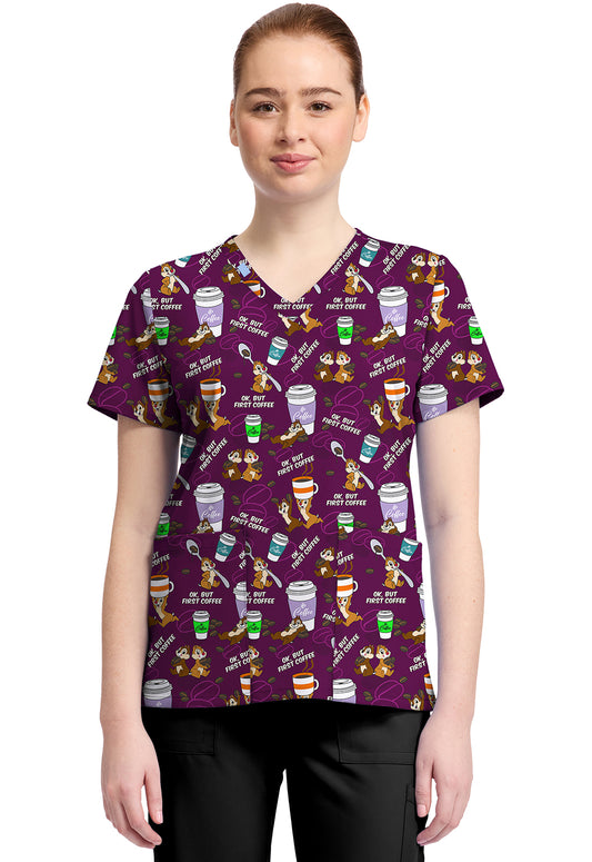 Polera clínica mujer Tooniforms Estampada CDBC TF796 - Uniformes Clínicos Sami
