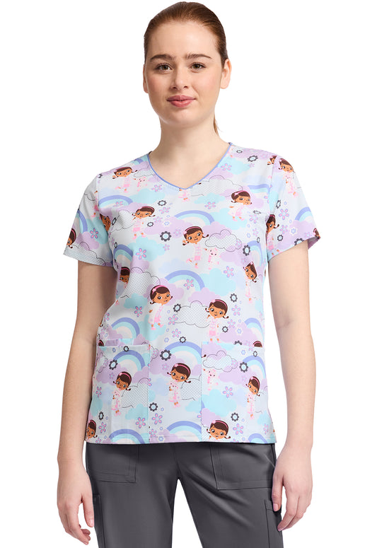 Polera clínica mujer Tooniforms Estampada DCGS TF614 - Uniformes Clínicos Sami