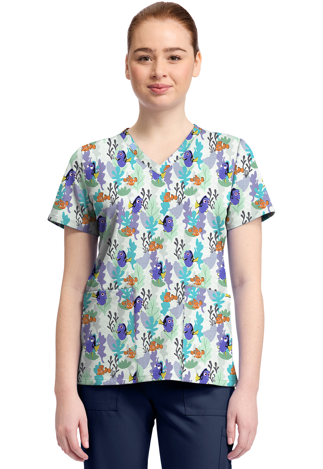Polera clínica mujer Tooniforms Estampada FNND TF796 - Uniformes Clínicos Sami