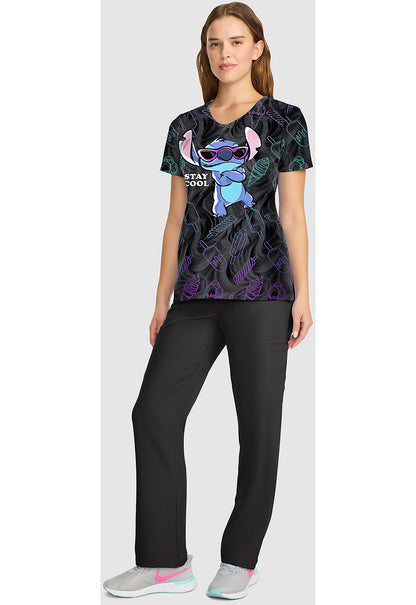 Polera clínica mujer Tooniforms Estampada LHAY TF626, detalle 3 - Uniformes Clínicos Sami