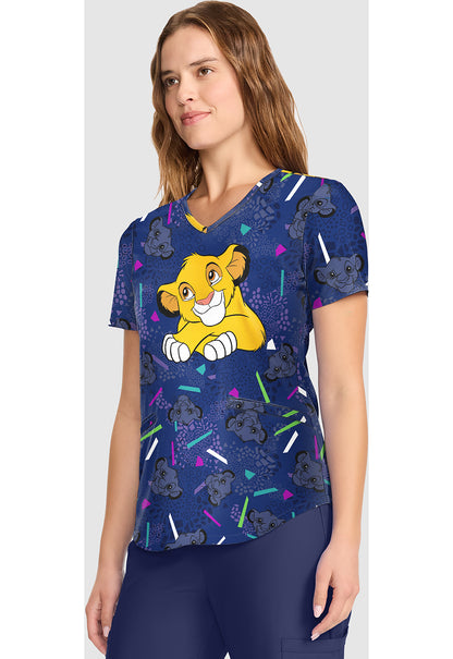 Polera clínica mujer Tooniforms Estampada LKHF TF737, vista trasera - Uniformes Clínicos Sami