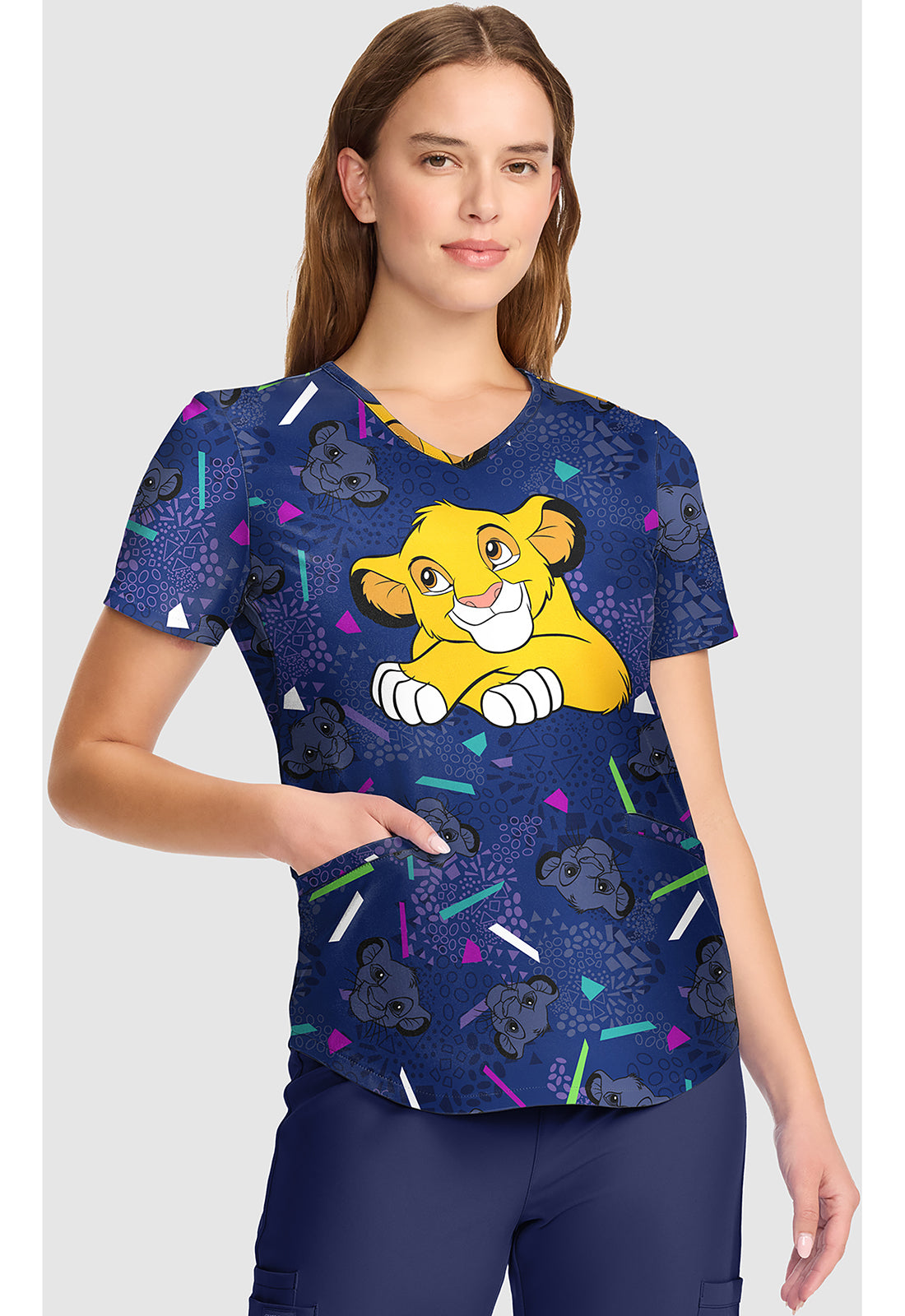 Polera clínica mujer Tooniforms Estampada LKHF TF737 - Uniformes Clínicos Sami