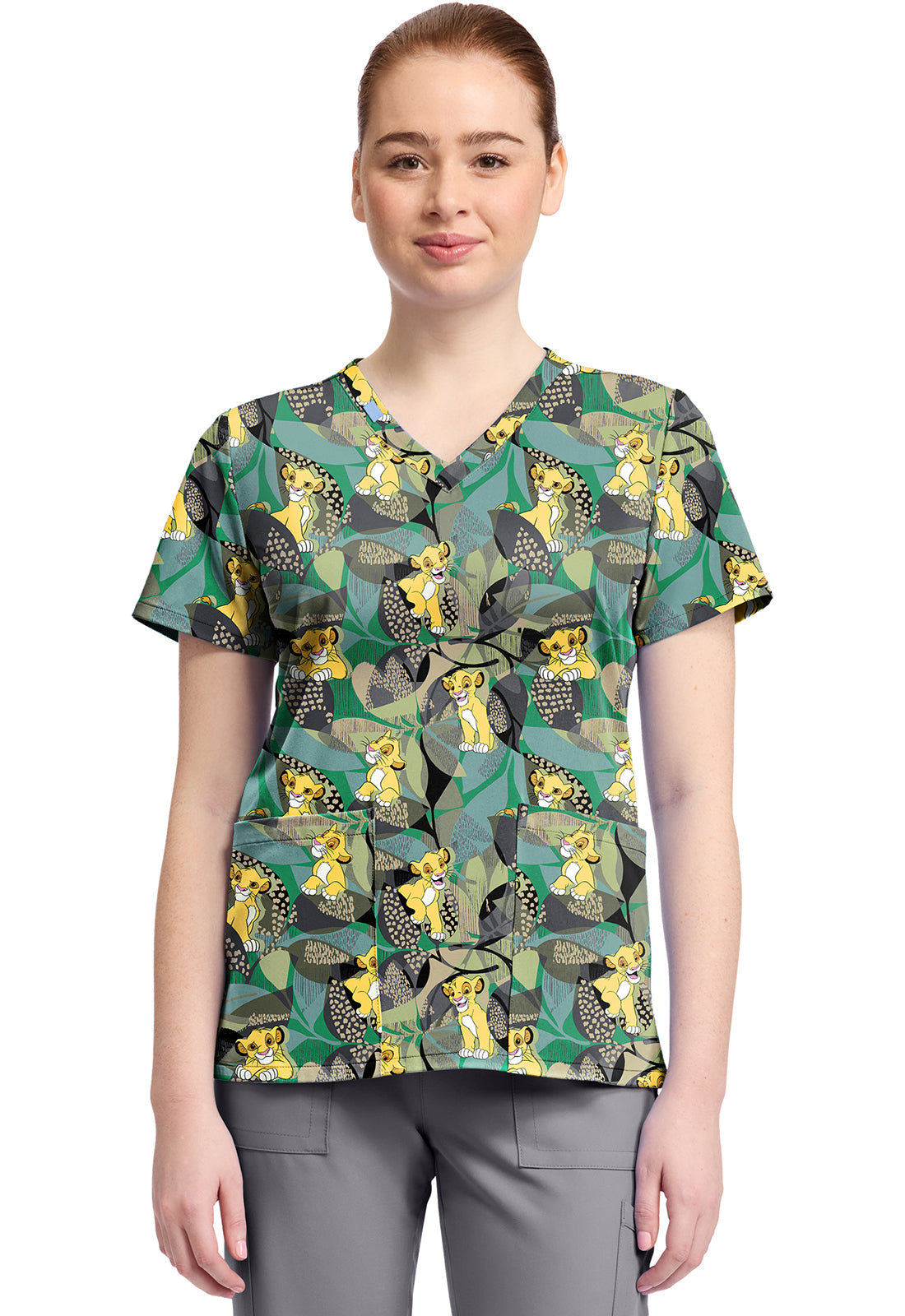 Polera clínica mujer Tooniforms estampada LKTR TF796, detalle 3 - Uniformes Clínicos Sami