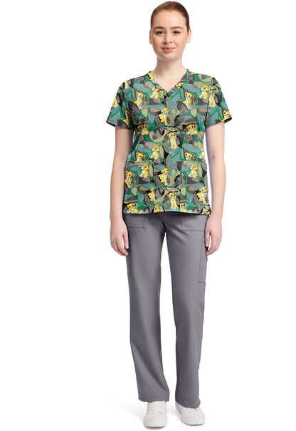 Polera clínica mujer Tooniforms estampada LKTR TF796, vista trasera - Uniformes Clínicos Sami