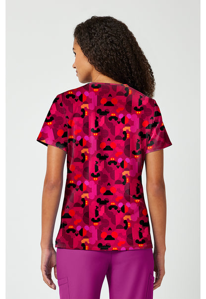 Polera clínica mujer Tooniforms estampada MKXG TF797, detalle 3 - Uniformes Clínicos Sami