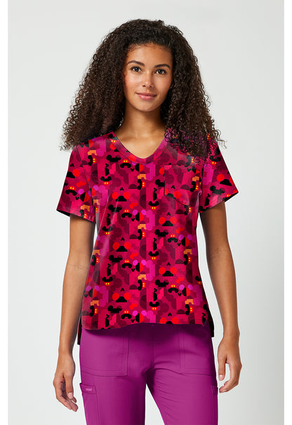 Polera clínica mujer Tooniforms estampada MKXG TF797 - Uniformes Clínicos Sami