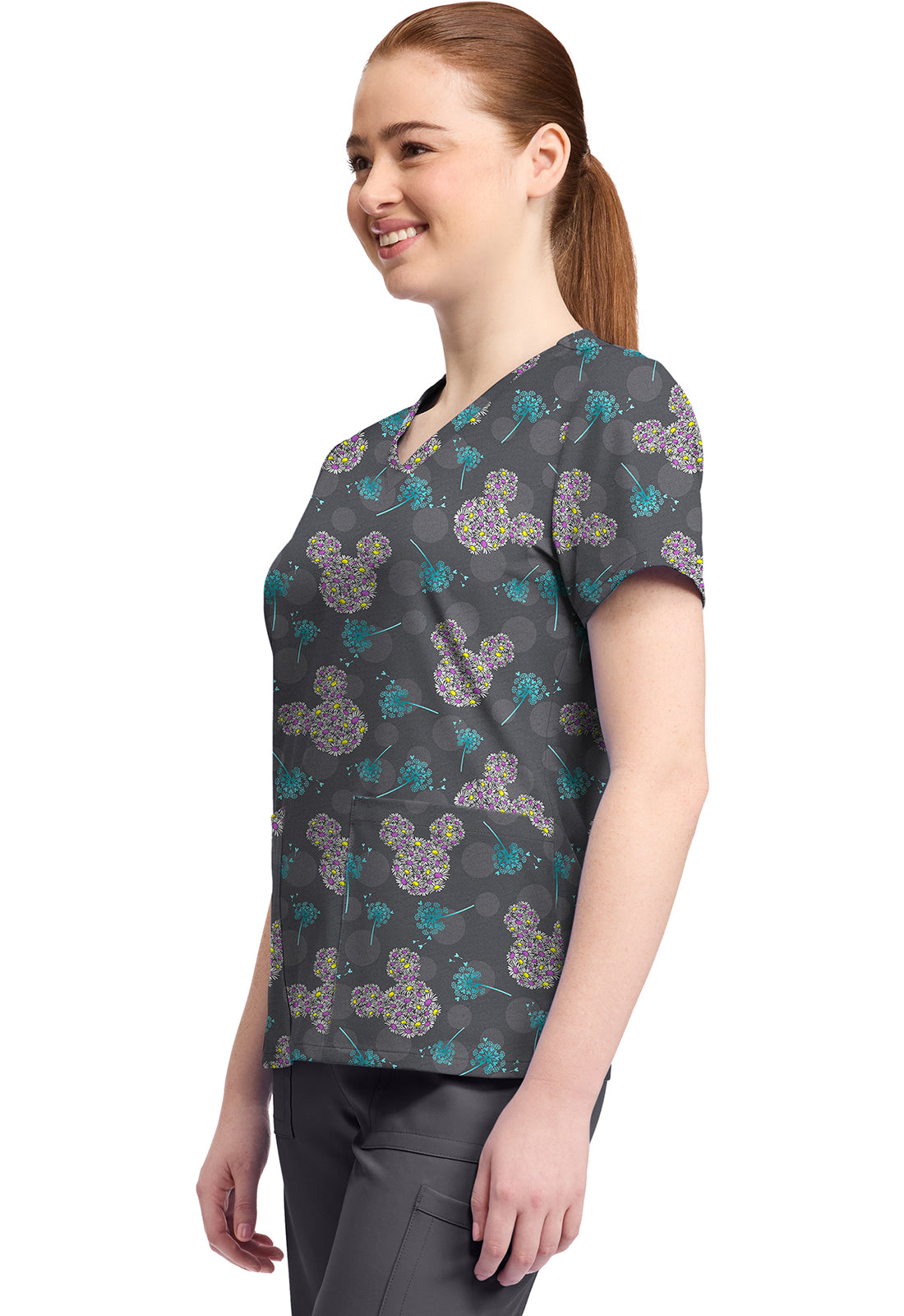 Polera clínica mujer Tooniforms Estampada MKYX TF796, detalle 2 - Uniformes Clínicos Sami